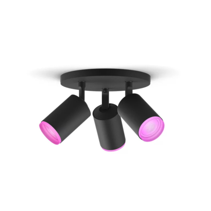 Philips Hue Fugato Ceiling Spotlight | Smart RGBW| Black - 3 Spot